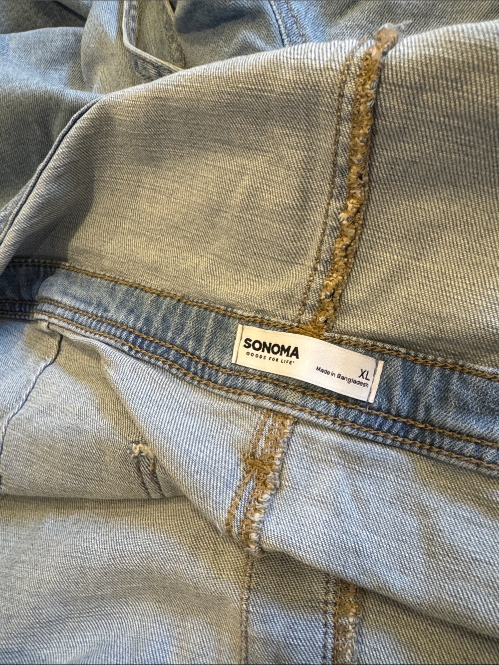 Sonoma Light Wash Denim Overalls XL - Picture 3 of 3